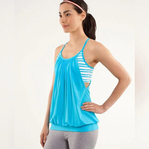 Lululemon No Limits Tank Spry Blue / Twin Stripe Spry Blue Size Size 2-4